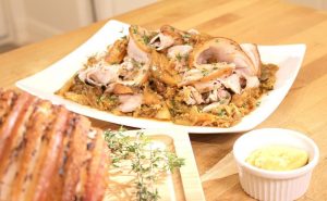 Apple Cider Roast Pork with Caraway and Cabbage Recipe